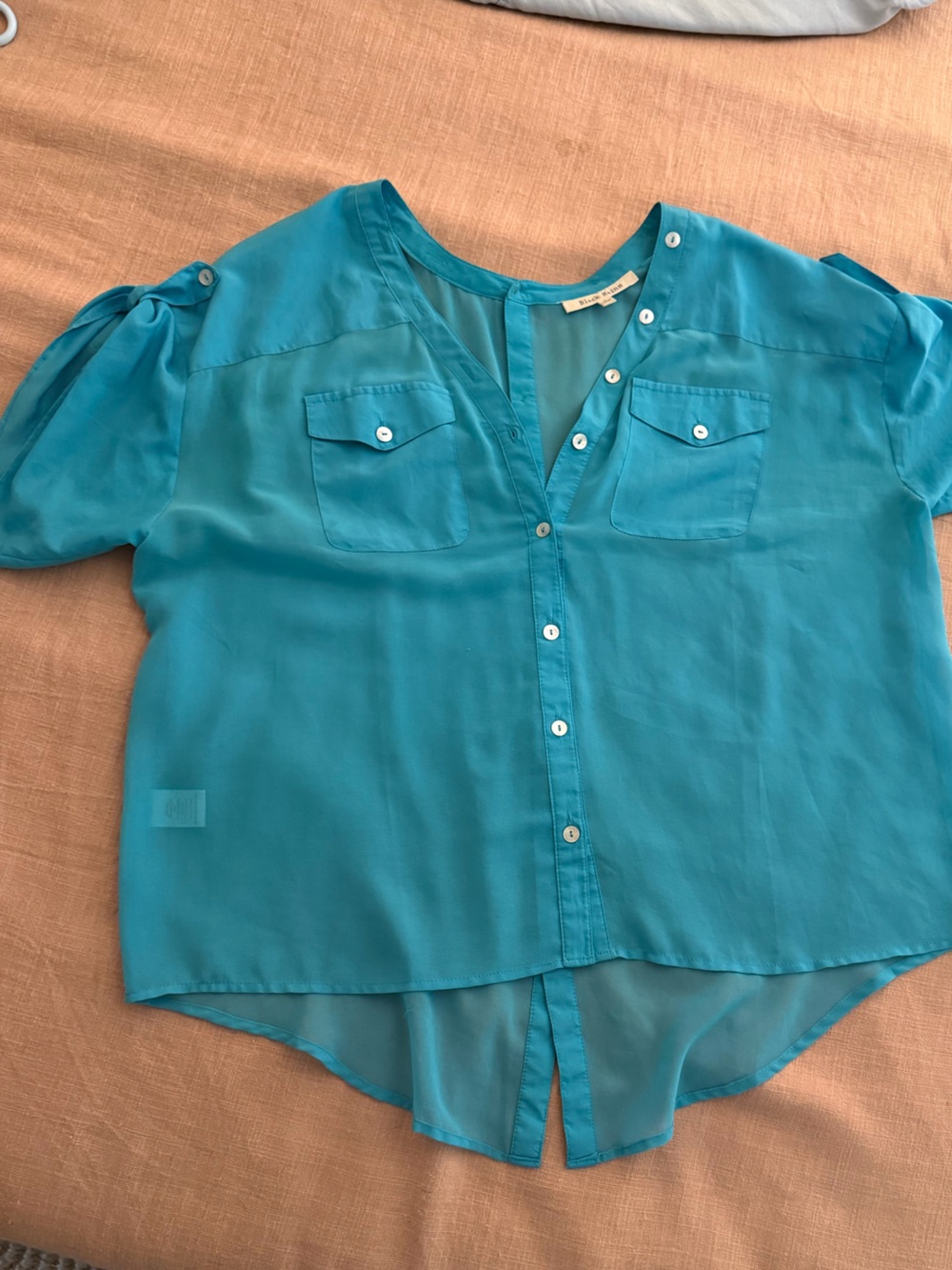 Black Rainn Teal Short-Sleeve Button-Down Shirt